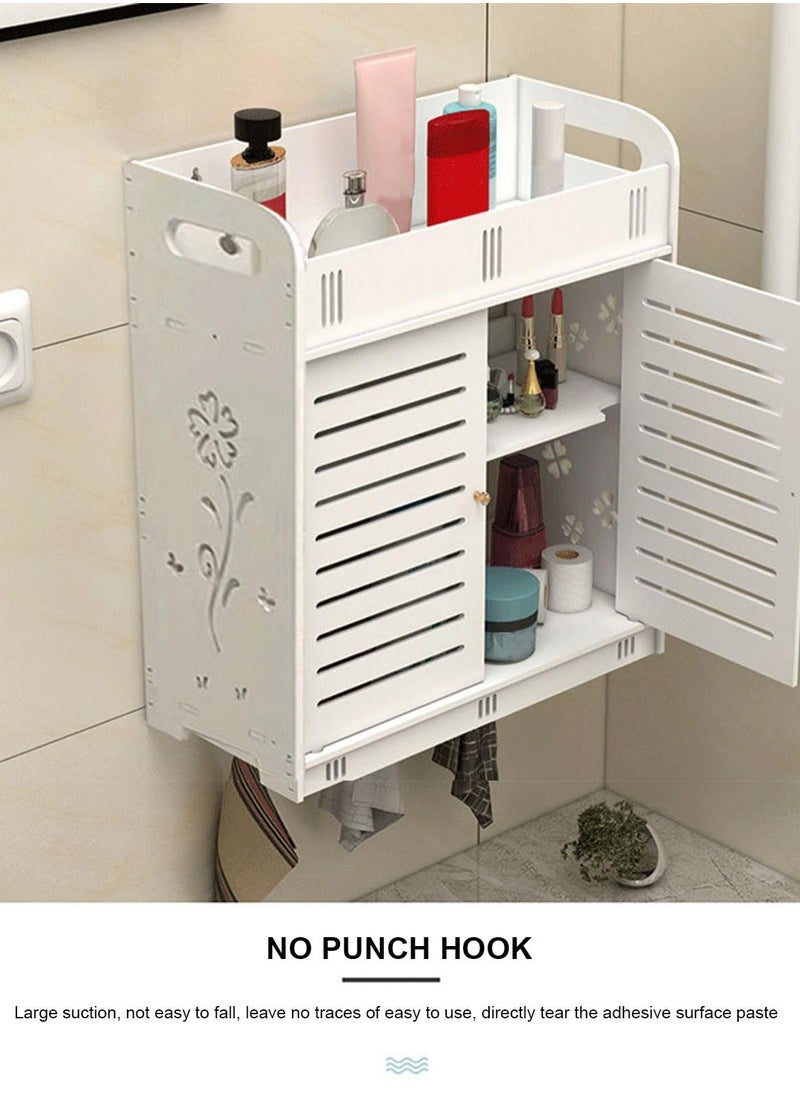Generic Hanging Bathroom Cabinet Wall Mounted, Double Door Bathroom Wall Cabinet, Modern Toilet Cupboard Storage Unit For Kitchen Living Room Corridor For Kitchen Living Room Corridor  - Image 4