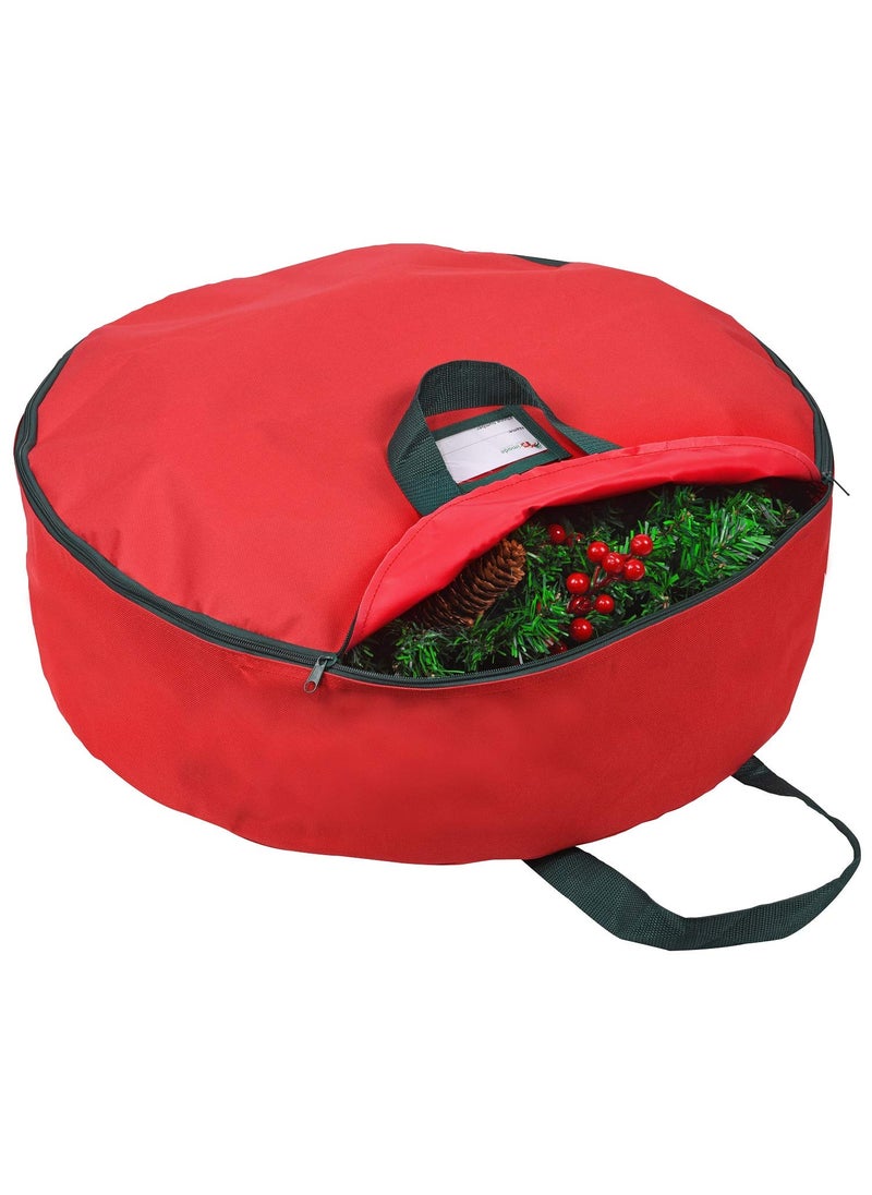 Primode Primode Christmas Wreath Storage Bag 24 Garland Wreaths Container with Handles  Durable 600D Oxford Polyester Material Holiday Wreaths Storage Holder 24 Red 