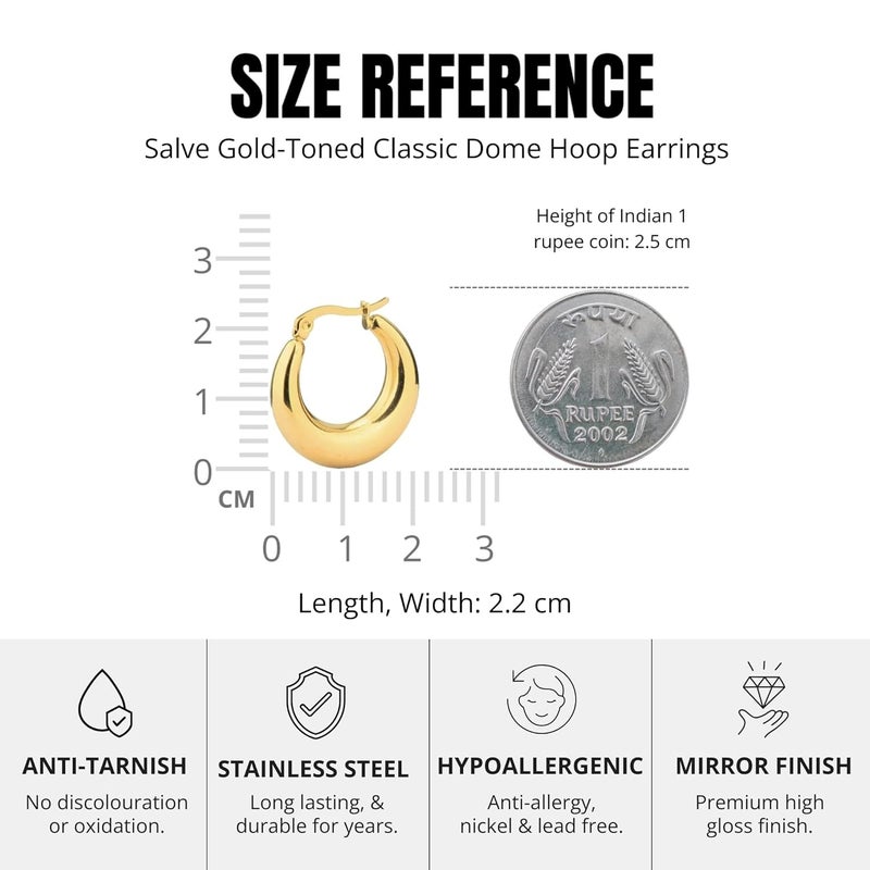 Salve Gold Earrings for Women – Dainty, Chunky, Huggie & Bow Styles | Anti-Tarnish Hypoallergenic Hoop & Stud Earrings | Aesthetic Fashion Jewelry for Girls & Women - Image 4