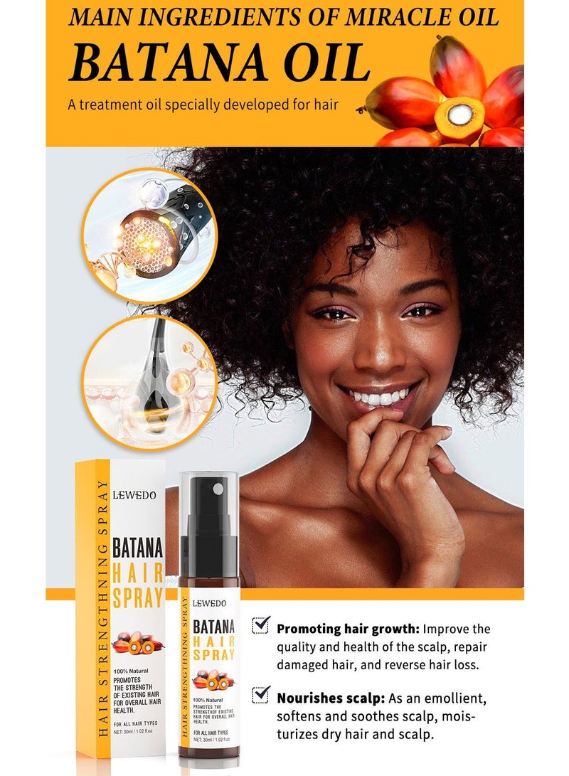 LEWEDO Batana Hair Spray Loss Mist & Hair Strengthening Oil Infused W/Biotin & Encourages Growth 30ml - Image 3