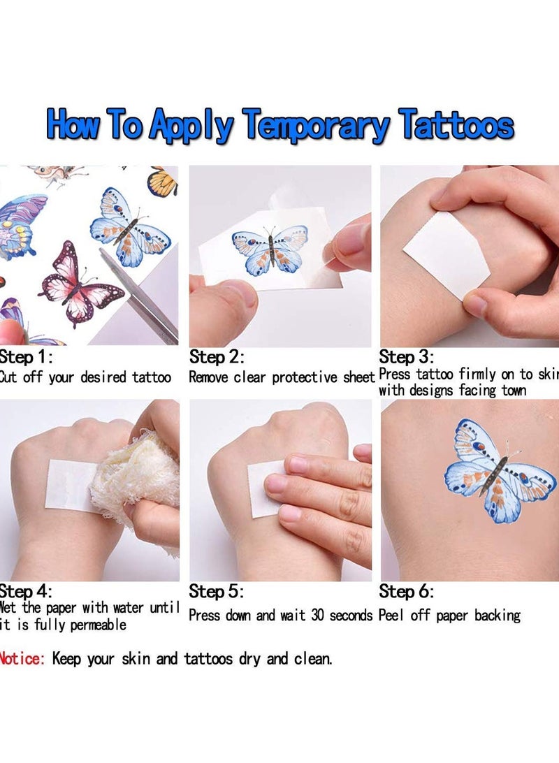 ORAINBOW Temporary Tattoos for Kids 10 sheets Glitter + 2 sheets Luminous Birthday Gift Kids Party Favors Mermaid Butterfly Animal Dinosaur Pirate Space Fake - Image 4