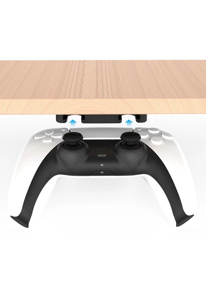 ShebSheb 2 قطعة حامل وحدة التحكم أسفل المكتب لجهاز PS5 PS4، حامل حامل الطاولة، حامل وحدة التحكم ملحقات الألعاب  - Image 4