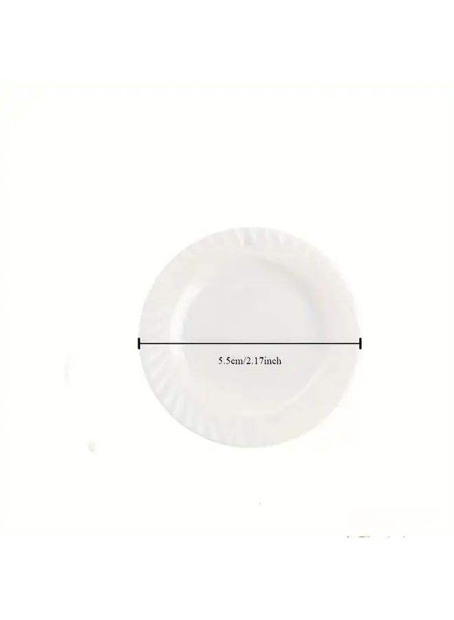 Three White Miniature Replica Dollhouse Dinner Plates for DIY - Image 3