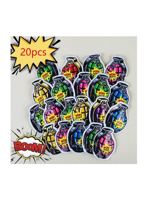 20pcs Inflatable Prank Exploding Hand Grenade, Party Supplies & Confetti Popper Random Styles