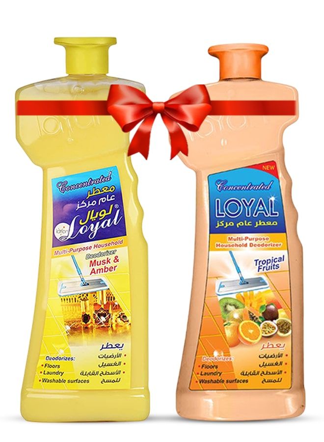 لويال معطر جو متعدد الاستخدامات، عبوتان × 700 مل، برائحة المسك والعنبر والفواكه الاستوائية