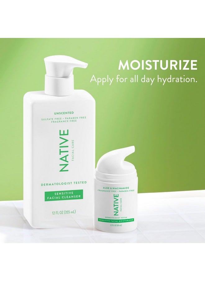 native Native Sensitive Daily Facial Moisturizer Gentle Face Lotion Hydrating Cream for Women and Men with Vitamin B3 & Aloe Lightweight Non Greasy Formula - 1.7 fl oz  - Image 3