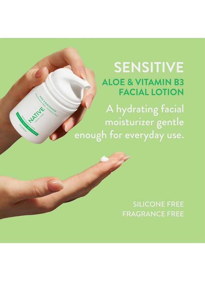 native Native Sensitive Daily Facial Moisturizer Gentle Face Lotion Hydrating Cream for Women and Men with Vitamin B3 & Aloe Lightweight Non Greasy Formula - 1.7 fl oz  - Image 2