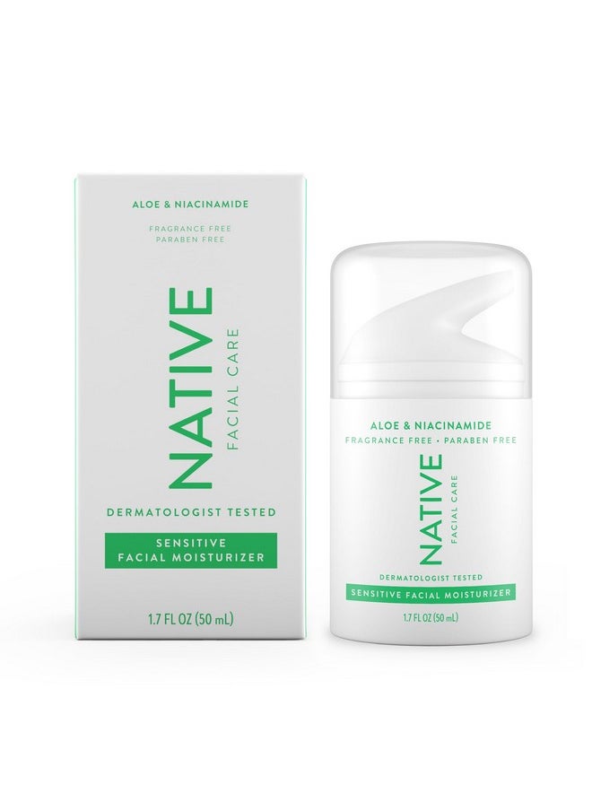native Native Sensitive Daily Facial Moisturizer Gentle Face Lotion Hydrating Cream for Women and Men with Vitamin B3 & Aloe Lightweight Non Greasy Formula - 1.7 fl oz  - Image 1