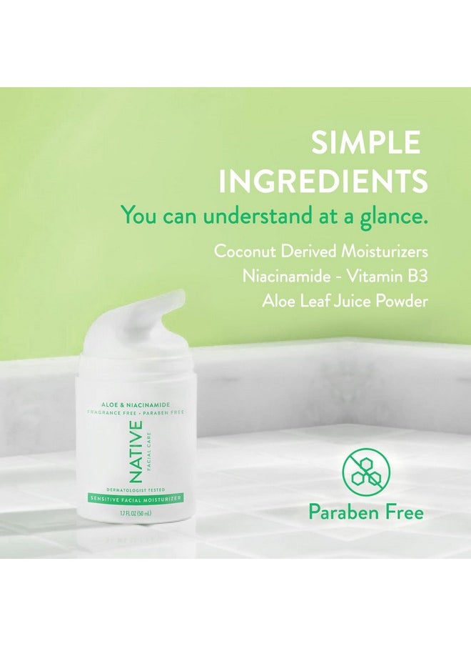 native Native Sensitive Daily Facial Moisturizer Gentle Face Lotion Hydrating Cream for Women and Men with Vitamin B3 & Aloe Lightweight Non Greasy Formula - 1.7 fl oz  - Image 4