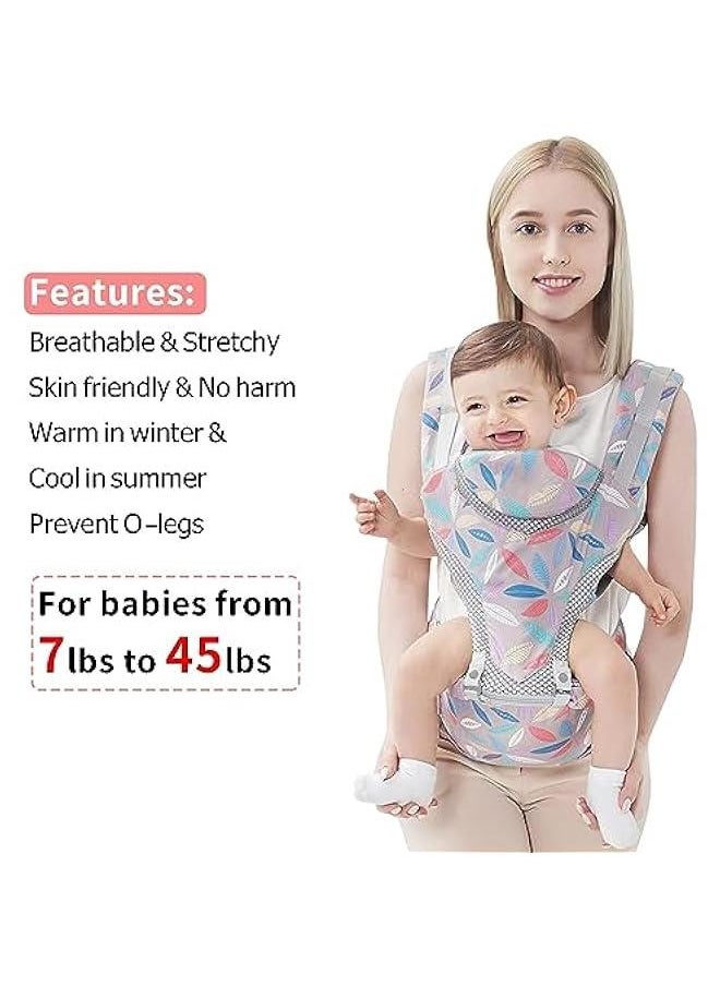 Gonice 6-in-1 Newborn Baby Carrier, Infant Carrier, with Hip Seat, Lumbar Front and Back Backpack Carry Holder Carrier, for Babies Girls & Toddler Boys to 7-45lbs, All Seasons & All Position Hip  - Image 2