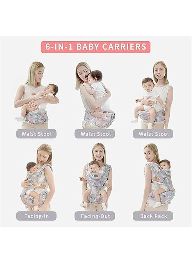 Gonice 6-in-1 Newborn Baby Carrier, Infant Carrier, with Hip Seat, Lumbar Front and Back Backpack Carry Holder Carrier, for Babies Girls & Toddler Boys to 7-45lbs, All Seasons & All Position Hip  - Image 3