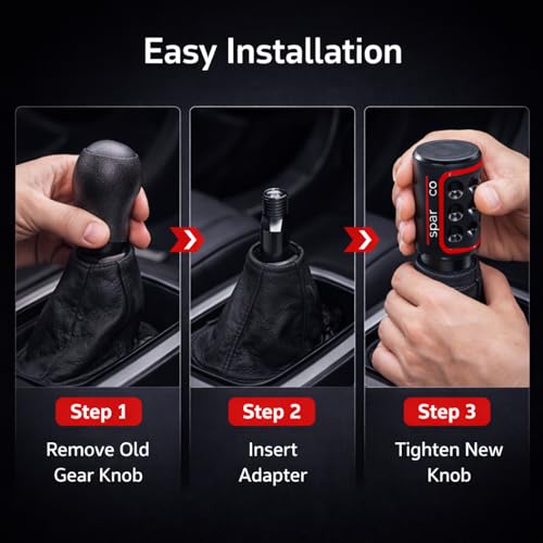 YOURKARTS.COM Universal Fit Manual Car Gear Knobs – Available in Various Shapes (Black, Sparco Fat) | Sporty Handle for Manual Cars | Performance Styling Upgrade | car Accessories 2025 - Image 4