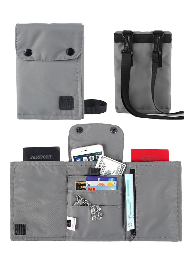 general Travel Neck Wallet, Women's and Men's Passport Holder Neck Pouch, Waterproof Passport Holder and Travel Pouch, Cash Credit Card Travel Documents Organizer - Image 2