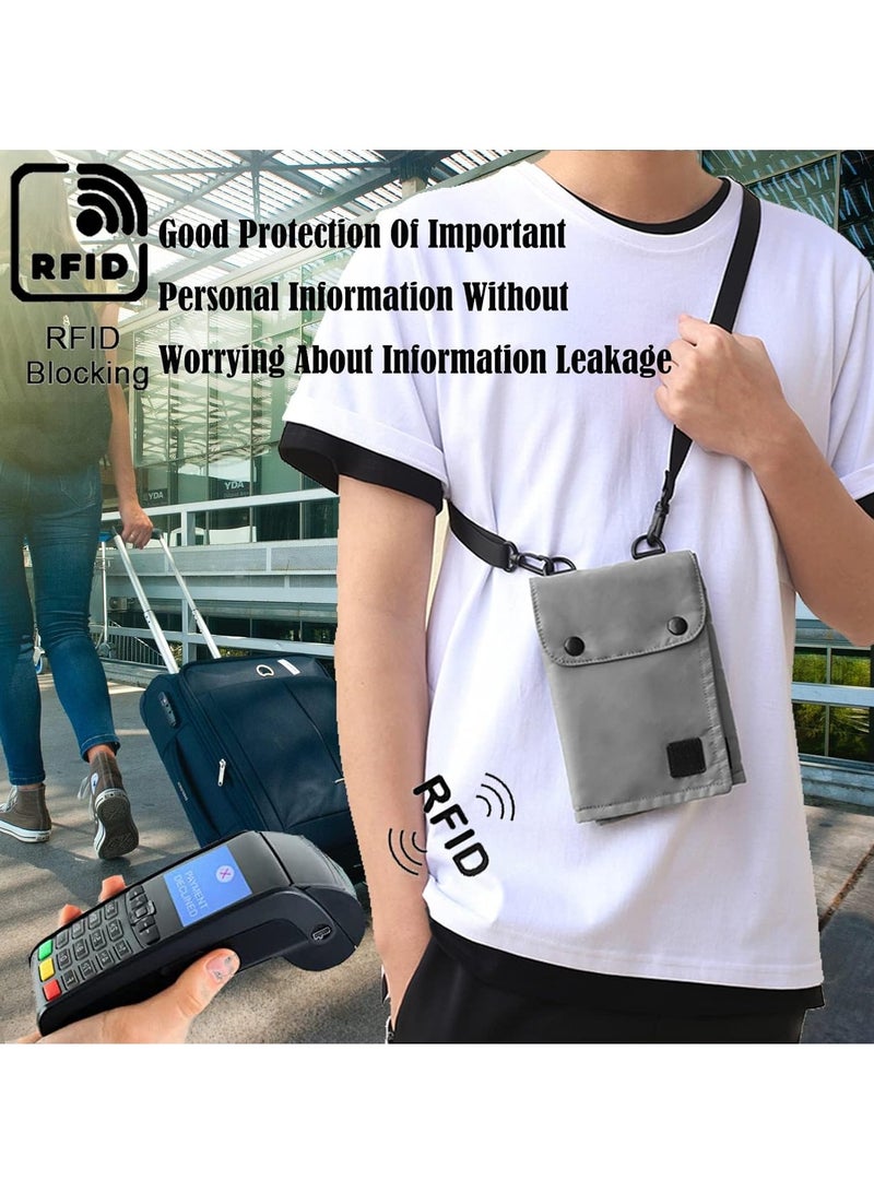 general Travel Neck Wallet, Women's and Men's Passport Holder Neck Pouch, Waterproof Passport Holder and Travel Pouch, Cash Credit Card Travel Documents Organizer - Image 3