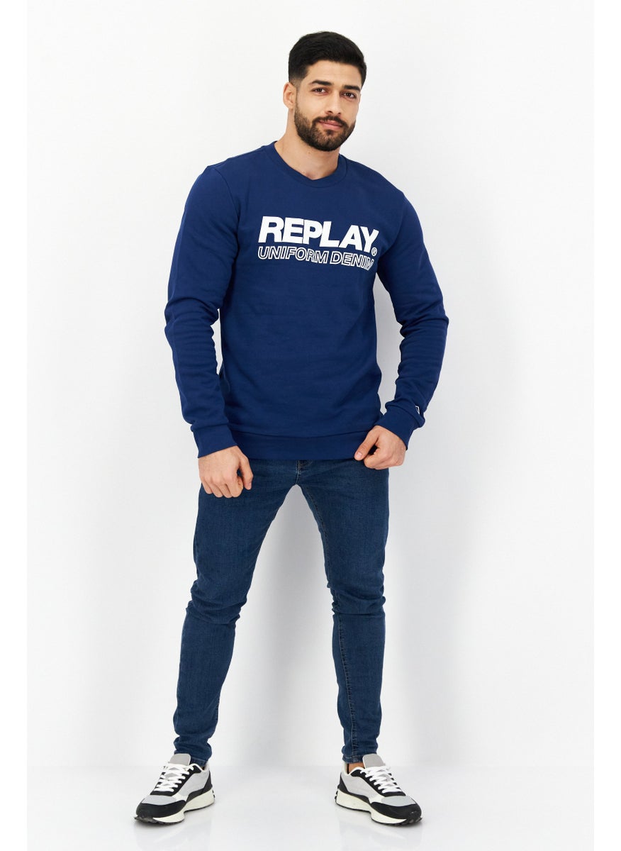 Men Crew Neck Long Sleeve Graphic Sweatshirt, Blue - pzsku/ZB4A6F0D7828F49FC4594Z/45/_/1726109066/e09f88b5-d93d-4851-bf20-7564d8ee7f09