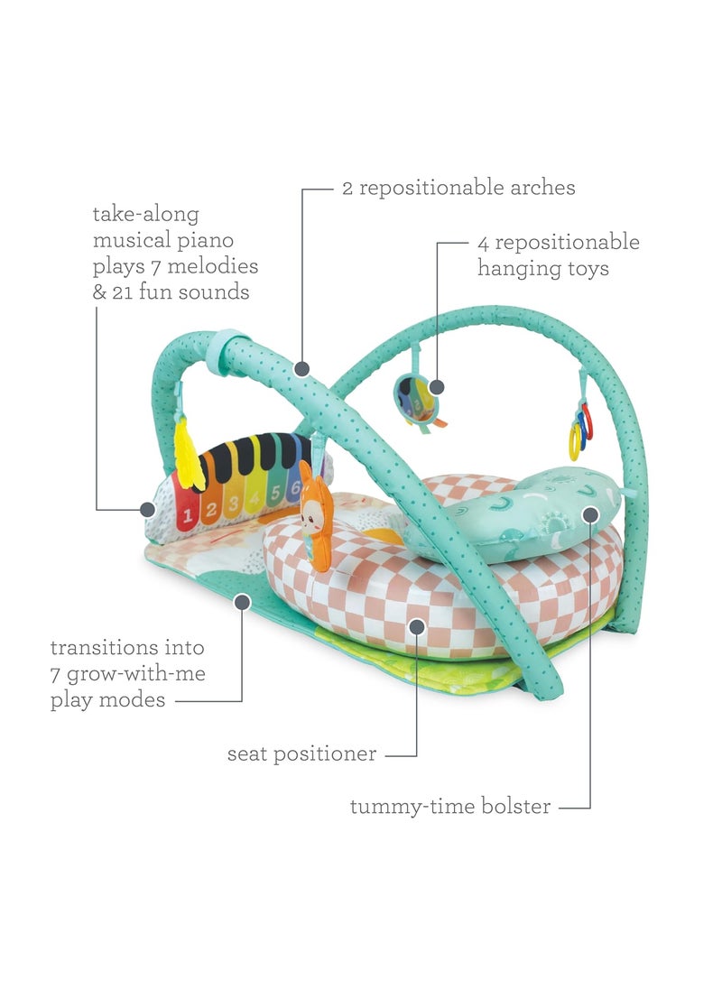 infantino Infantino Kick n Keys 7in1 Musical Piano Activity Gym with Seat Positioner  7 Play Modes Tummy Time  Hanging Toys for Infants  Toddlers 0M  - Image 5