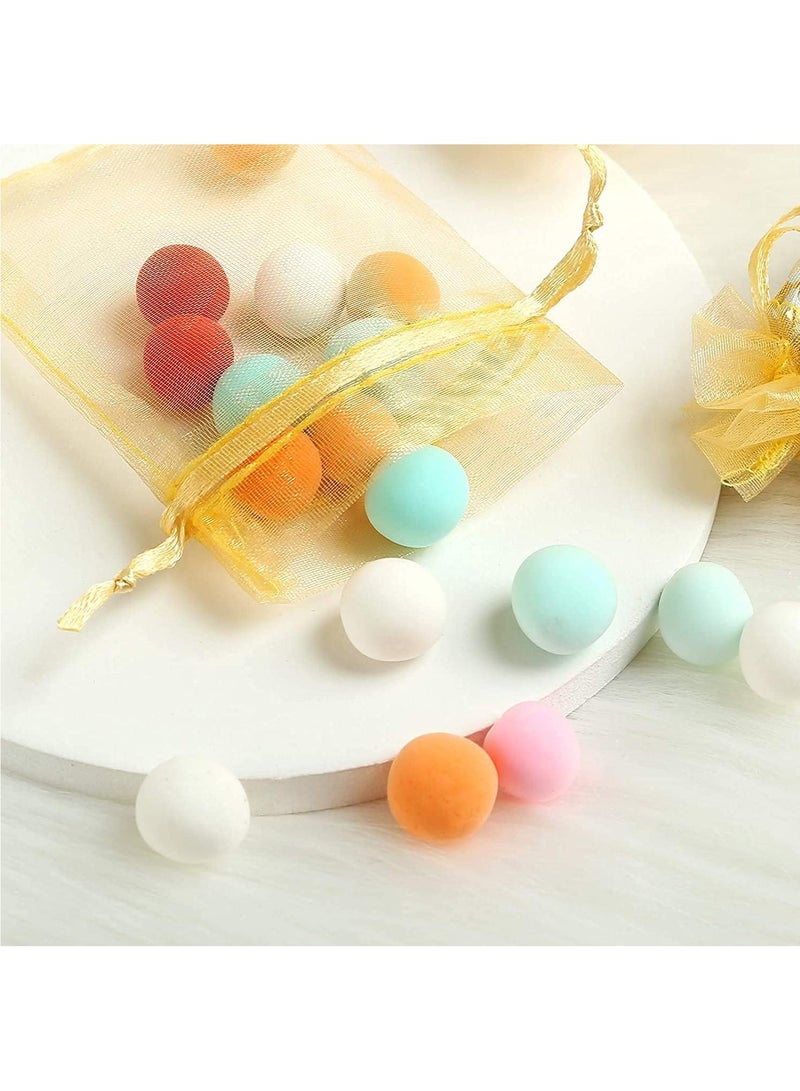 MARKQ 100 Pieces Organza Bags with Drawstrings | 7 X 9 cm Organza Bags for Jewelry Pouches, Candies and Wedding Party | Eid Christmas Bags for Gifts | Organza Gift Bags | Goody Bags (Gold) - Image 4