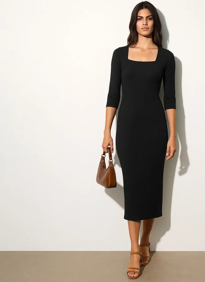 SASSAFRAS Black Bodycon Dress For Women