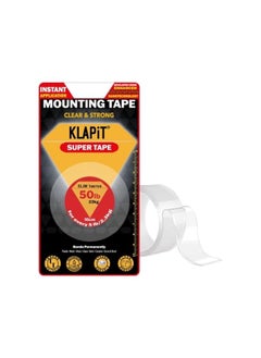 KLAPiT KLAPiT SUPER TAPE Waterproof Clear Nano Tape Holds 23kg 50 lbs Double Sided Heavy Duty Anti Slip Multipurpose Mounting – Home Decor, Kitchen, Bathroom Organizer, Carpet Tape multi surface – Slim 1M  - Image 2