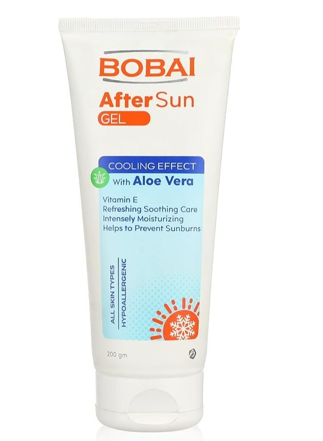 bobai Aloe Vera After Sun Gel – Soothing & Cooling Formula for Post Sun Exposure – Hydrates and Calms Irritated Skin – Fast Absorbing – 200ml - Image 1