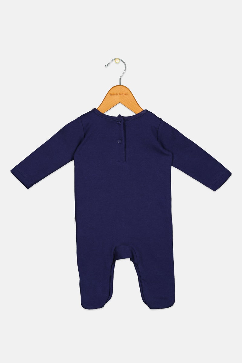 Rock-A-Bye Baby Boutique Toddlers Boy Graphic Print Long Sleeve Romper, Navy - Image 2