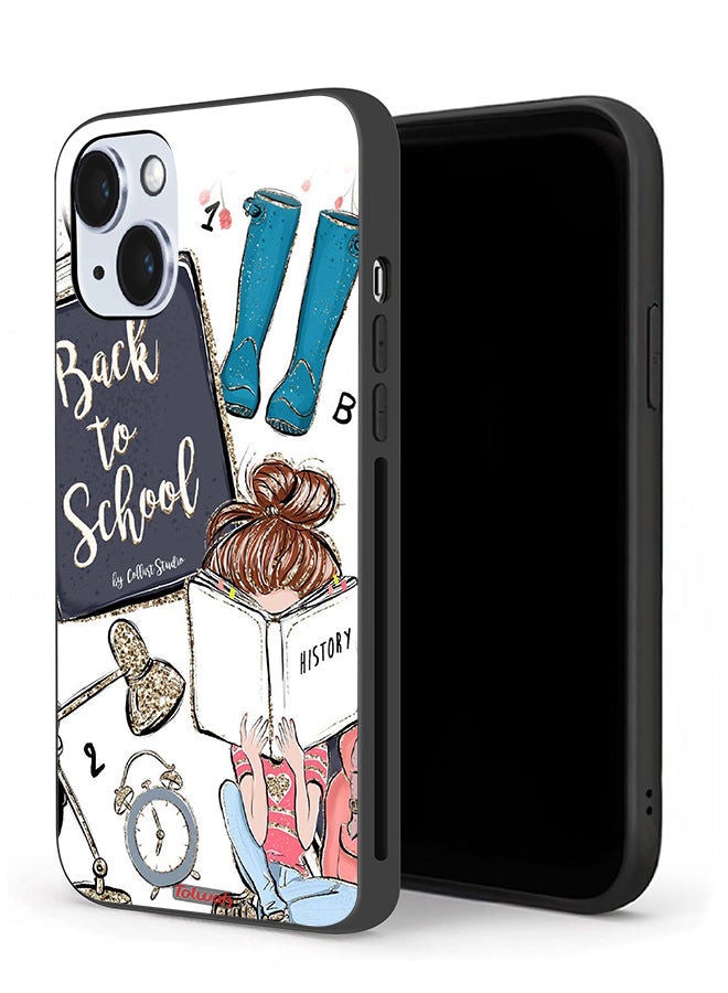 Tolwak Apple iPhone 14 Protective Case Back To School Girl Reading History - Image 1