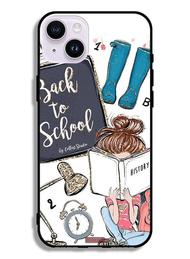 Tolwak Apple iPhone 14 Protective Case Back To School Girl Reading History - Image 2