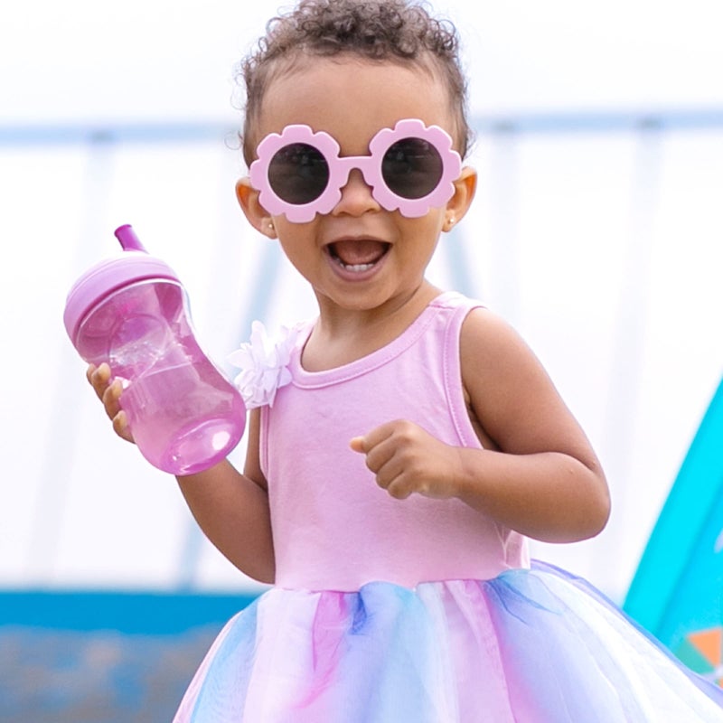 Chicco Sport Spout Trainer with Semi-Firm, Bite-Resistant Spout and Spill-Free Lid 9oz.| Top-Rack Dishwasher Safe | Easy to Hold with Ergonomic Indents | Pale Pink/Lavender, 2pk | 9+ months - Image 2