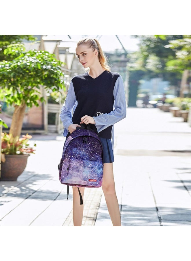 Galaxy Blue School Backpack for Teens – 35L Canvas Bag with Padded Straps Multiple Pockets & Free Pencil Case, M - Image 2
