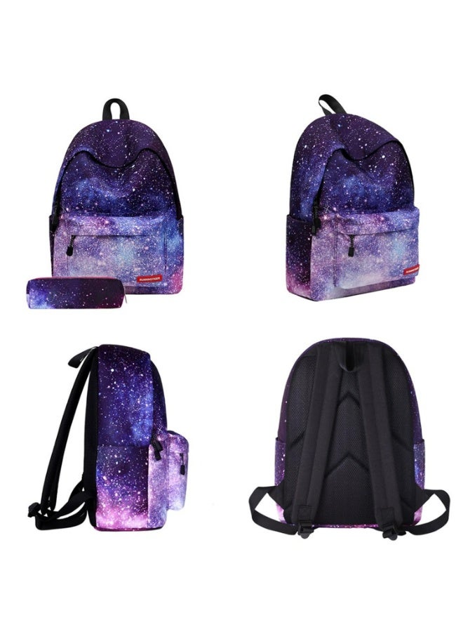 Galaxy Blue School Backpack for Teens – 35L Canvas Bag with Padded Straps Multiple Pockets & Free Pencil Case, M - Image 4
