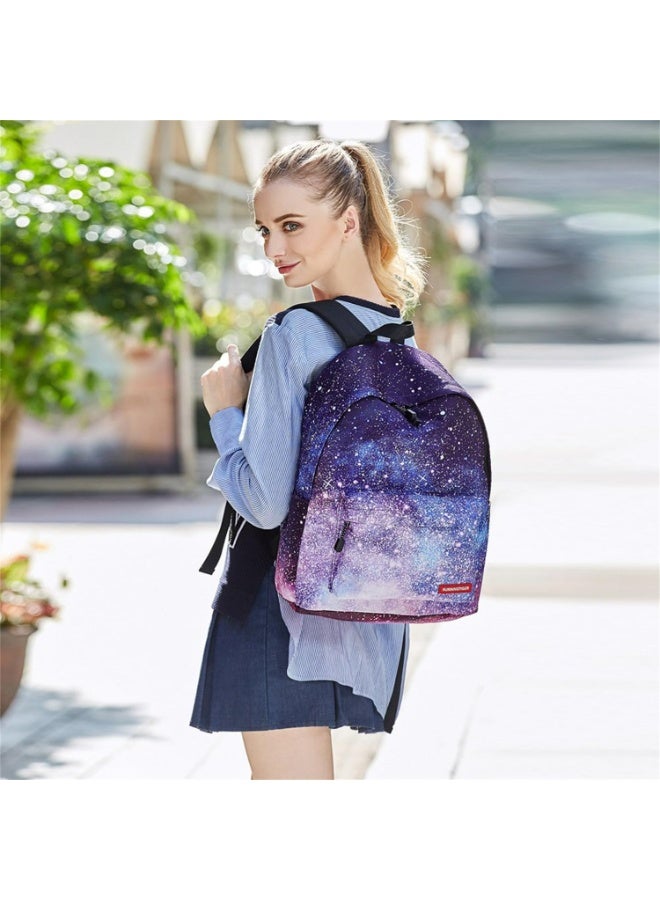 Galaxy Blue School Backpack for Teens – 35L Canvas Bag with Padded Straps Multiple Pockets & Free Pencil Case, M - Image 3