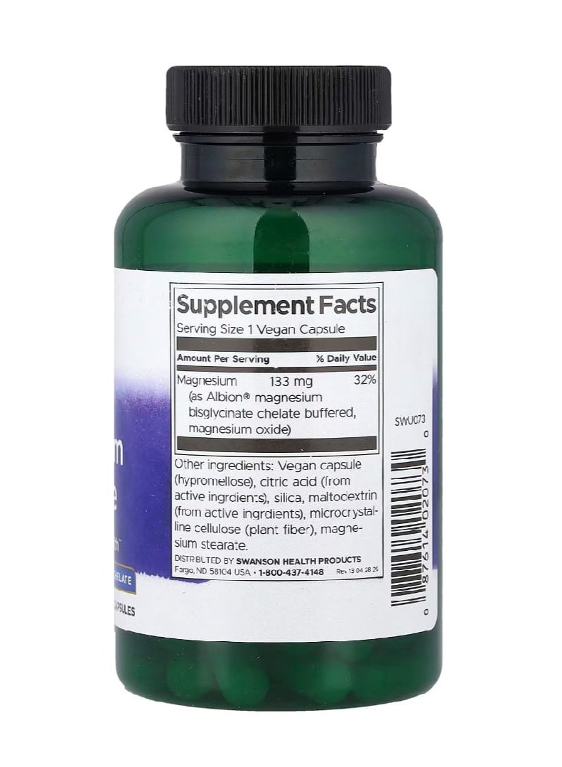 SWANSON Albion Magnesium Glycinate 133 mg 90 Vegan Capsules - Image 2