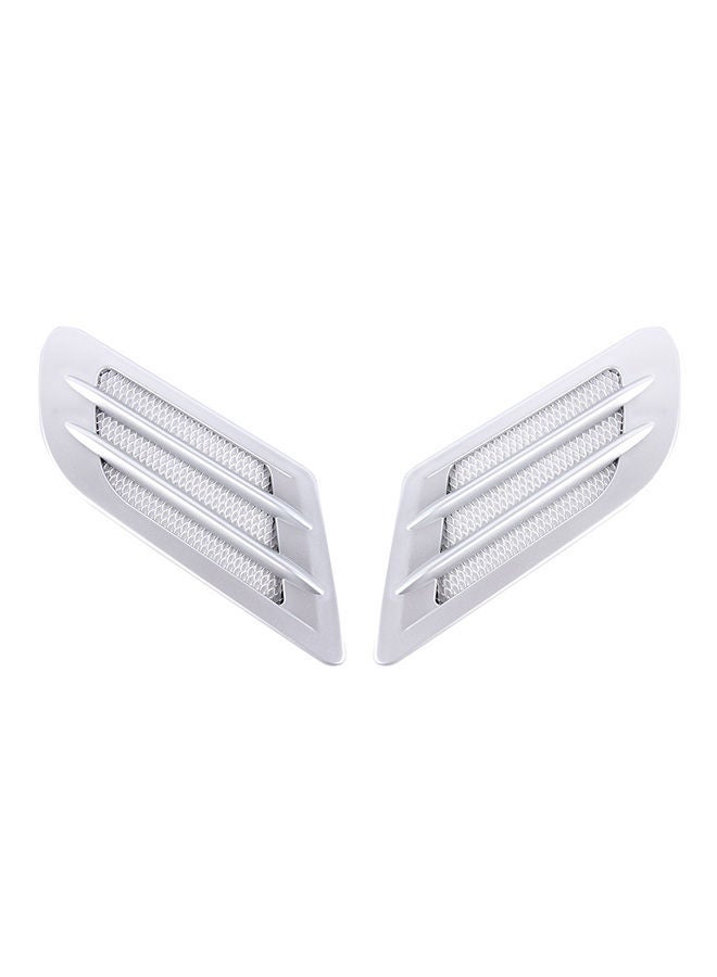 NIBEMINENT 2-Piece Euro Style Metal Decorative Air Flow Intake Turbo Bonnet Hood Side Vent Grille Cover With Self-Adhesive Sticker