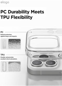 Elago Magnetic Hybrid Clear Compatible with MagSafe for iPhone 16 Shockproof Bumper Raised Camera Protection Case Cover - AMP  - Image 3