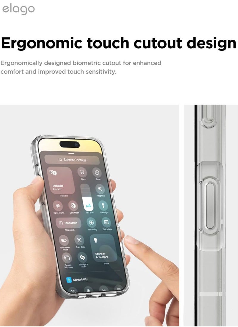 Elago - Magnetic Hybrid Clear Compatible with MagSafe for iPhone 16 Shockproof Bumper Raised Camera Protection Case Cover - AMP - Image 1