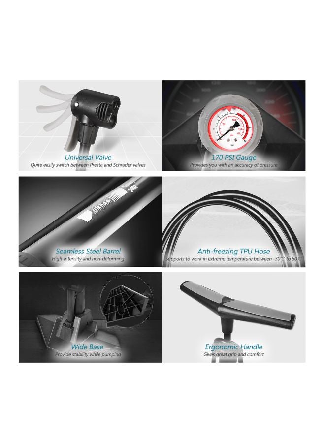Bicycle Air Pump With 170PSI Gauge - Image 4