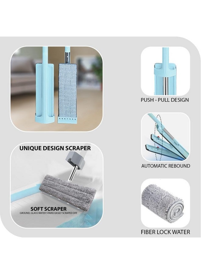 STELLIX Mop Pocha for Floor Cleaning|Flat Squeeze Mop and Bucket-Less Design|Floor, Window and Any Surface Cleaning|Two Reusable Pad (Green) - Image 4