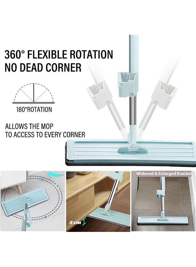 STELLIX Mop Pocha for Floor Cleaning|Flat Squeeze Mop and Bucket-Less Design|Floor, Window and Any Surface Cleaning|Two Reusable Pad (Green) - Image 3