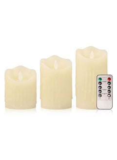 General Flameless LED Candle Battery Powered 3-Pack Candles (2.2" Deep x 4" High, 5" & 6" Height) with 10-key remote  - Image 1