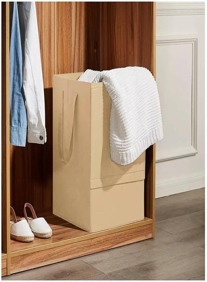 STORE MORE 68 L Solid Laundry Basket for Clothes With Lid Durable and Collapsible Laundry Storage Bag with Side Handles Clothes & Toys Storage Foldable Laundry Bag for Dirty Cloth (Beige, Pack of 1) - Image 3