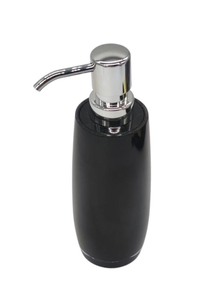 AKDC Acrylic Plastic Hand Soap Dispenser with Easy-to-Press Pump-350ML-Black&Silver - Image 1