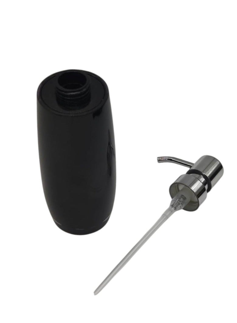 AKDC Acrylic Plastic Hand Soap Dispenser with Easy-to-Press Pump-350ML-Black&Silver - Image 2