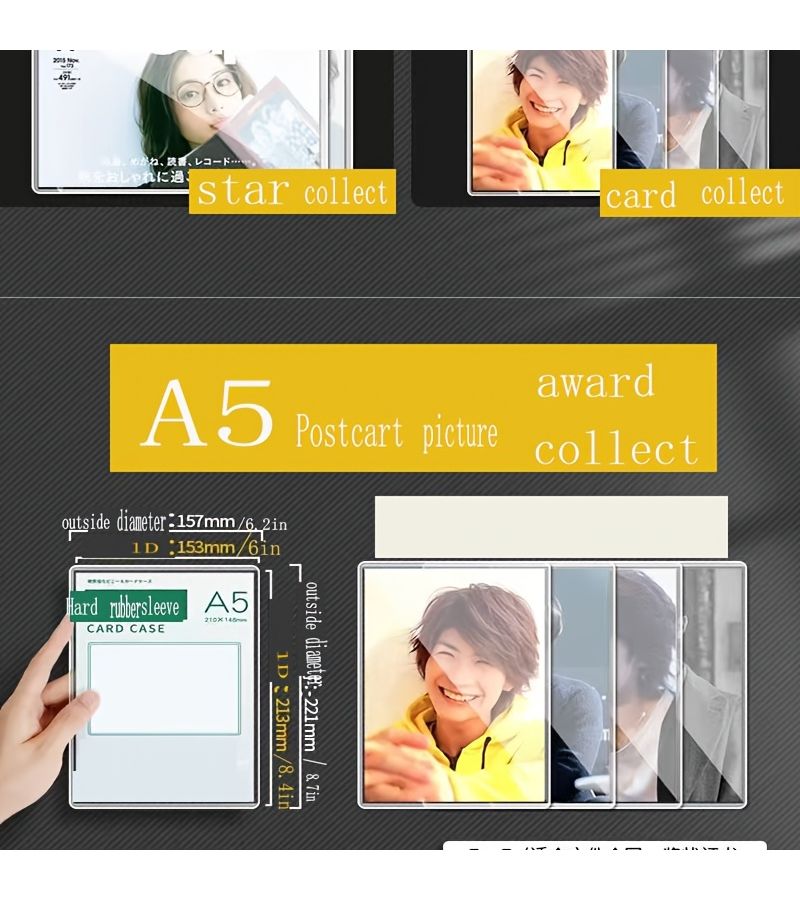 20 قطعة PVC بحجم A5 أفقي أكمام بلاستيكية لتغطية المستندات حقائب عرض شفافة حماية وتخزين - Image 3