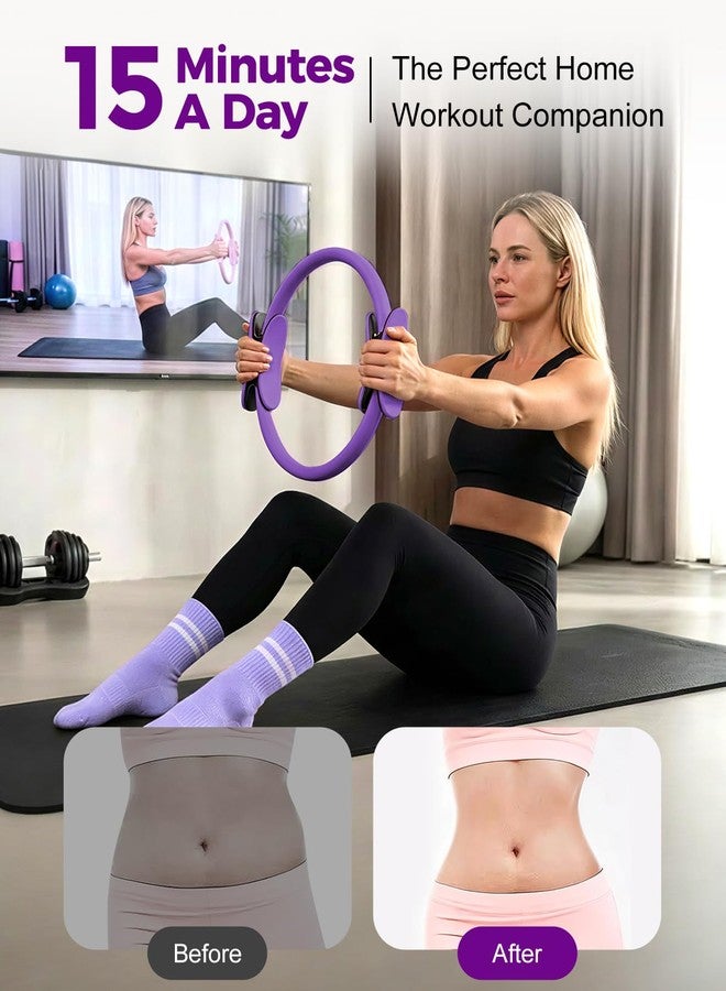 Leychves Pilates Essentials Kit for Women, 14-Inch Magic Circle Home Pilates Equipment with Pilates Ring and Ball Set, 5 Resistance Bands & Accessories for Home Workouts Beginners Essentials Starter Set - Image 3