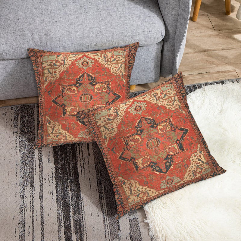 Britimes Britimes Throw Pillow Covers  Aztec Kilim Home Art Decor  18 x 18 Inches Set of 2 Cushion Sofa Cases  Abstract Oil Painting Pillowcases for Bedroom  Living Room  Ethnic Decorative  Turkish Tribal  - Image 4