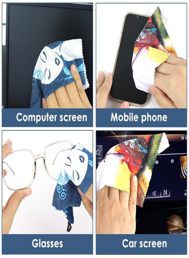 زوربس عبوة من قطعتين من قماش تنظيف النظارات من زوربس®، مصنوعة من الألياف الدقيقة، مع سلسلة مفاتيح لتنظيف النظارات والشاشات وعدسات الكاميرا - تصميم فني كلاسيكي عالمي - Image 5