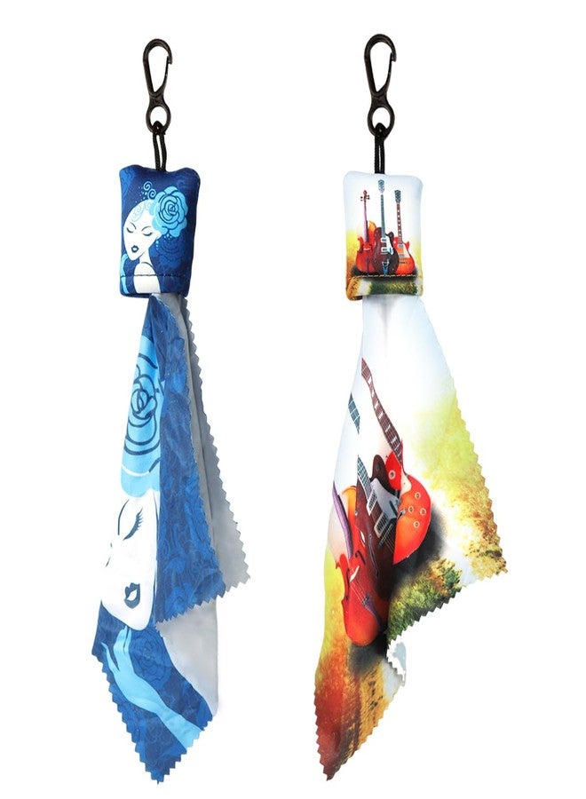 زوربس عبوة من قطعتين من قماش تنظيف النظارات من زوربس®، مصنوعة من الألياف الدقيقة، مع سلسلة مفاتيح لتنظيف النظارات والشاشات وعدسات الكاميرا - تصميم فني كلاسيكي عالمي - Image 1