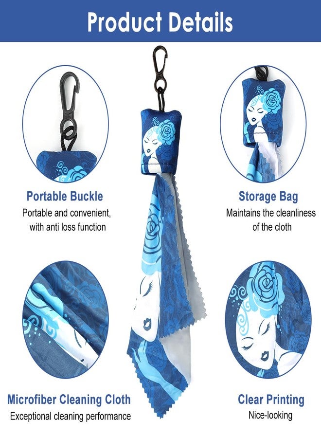 زوربس عبوة من قطعتين من قماش تنظيف النظارات من زوربس®، مصنوعة من الألياف الدقيقة، مع سلسلة مفاتيح لتنظيف النظارات والشاشات وعدسات الكاميرا - تصميم فني كلاسيكي عالمي - Image 3