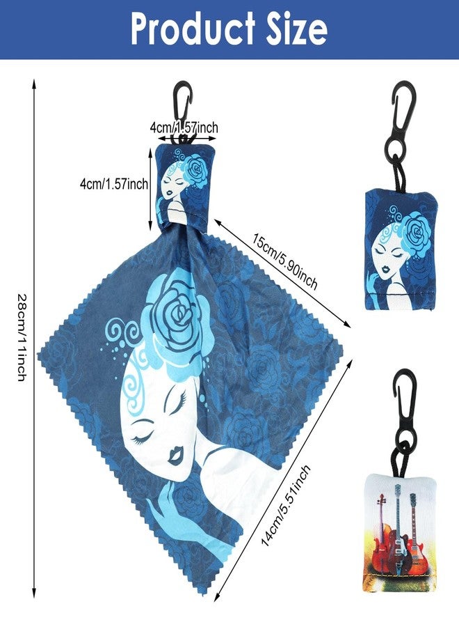 زوربس عبوة من قطعتين من قماش تنظيف النظارات من زوربس®، مصنوعة من الألياف الدقيقة، مع سلسلة مفاتيح لتنظيف النظارات والشاشات وعدسات الكاميرا - تصميم فني كلاسيكي عالمي - Image 2