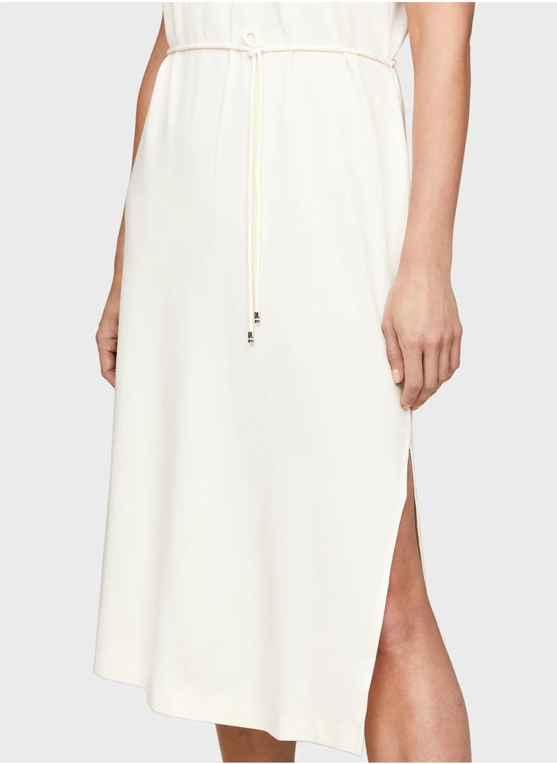 TOMMY HILFIGER Polo Neck Tie Detail Dress